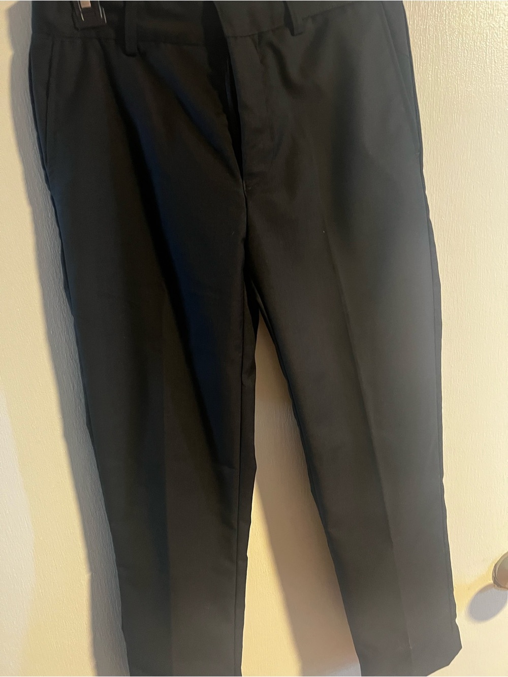 Boys Classic Black Formal Pants - Stretch Straight Leg
